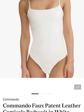 Commando Cream Faux Patent Leather Camisole Bodysuit wore once